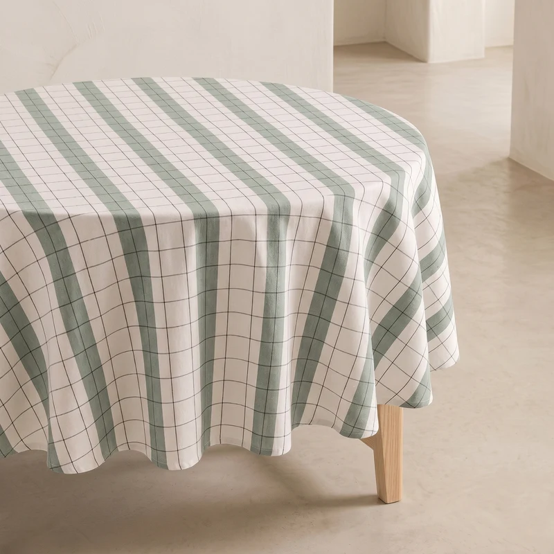 MANTEL REDONDO CUADROS RELIEVE