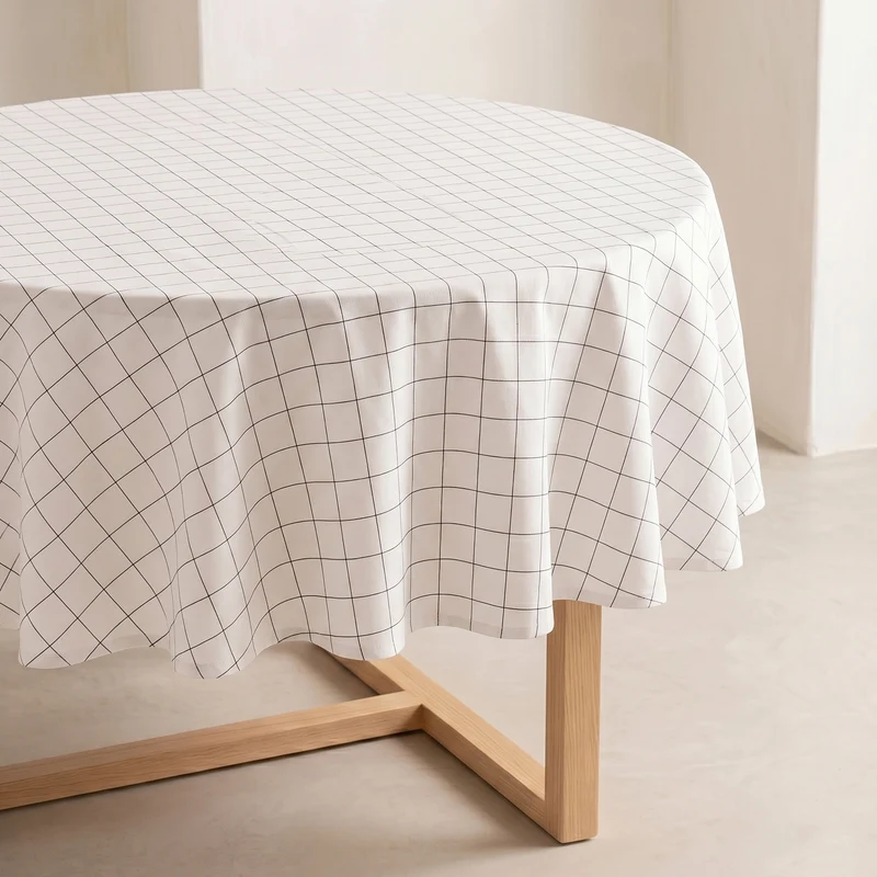 MANTEL REDONDO CUADROS RELIEVE