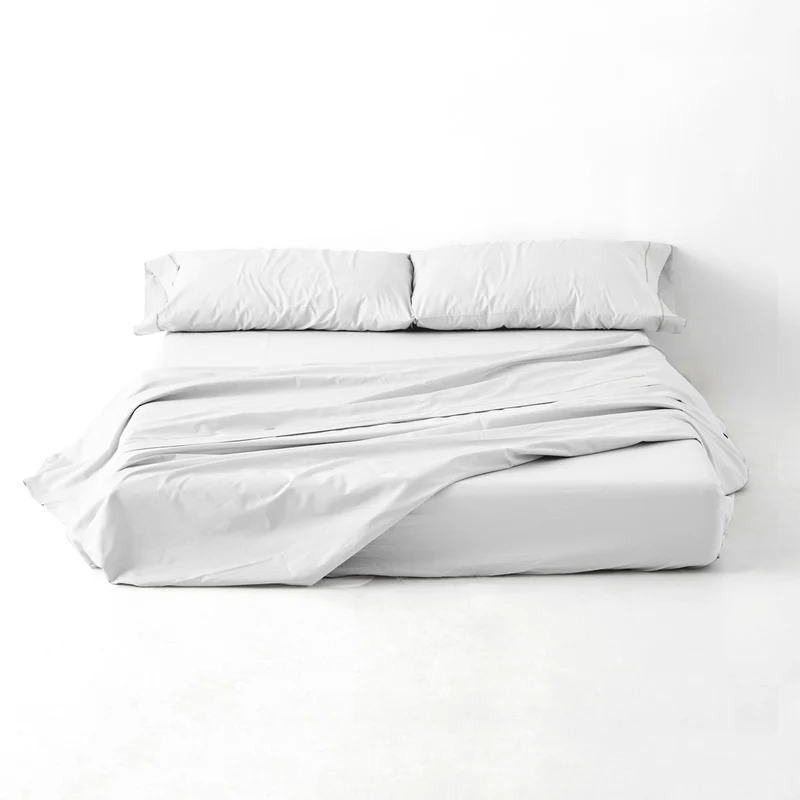 Juego de sábanas liso blanco