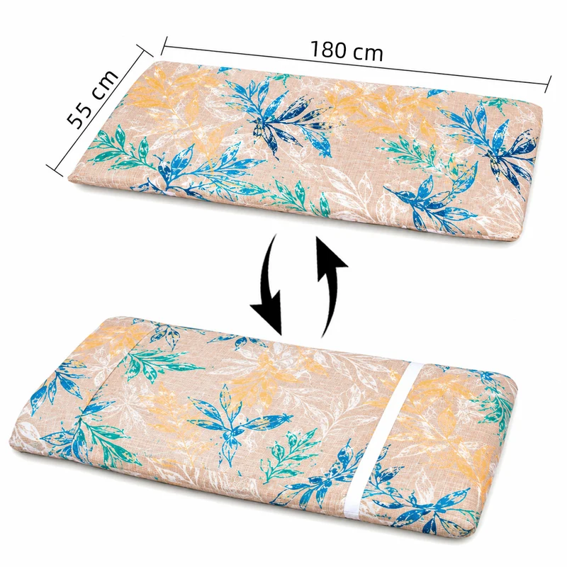 Cojín Tumbona Colchón 180x55x6cm . Ideal para Jardín, Piscina, Terraza- Hojas Mix