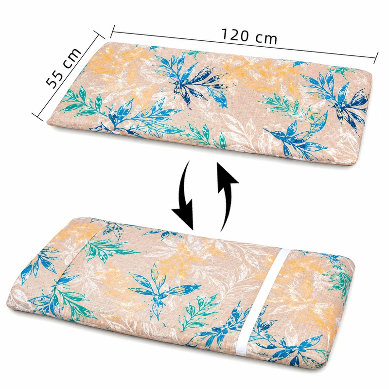 Cojín Tumbona Colchón 120x55x6cm . Ideal para Jardín, Piscina, Terraza- Hojas Mix