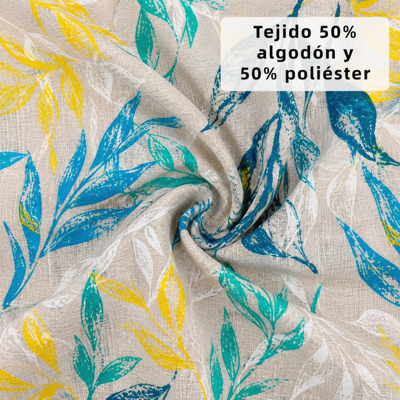 Cojín Tumbona Colchón 120x55x6cm . Ideal para Jardín, Piscina, Terraza- Hojas Mix