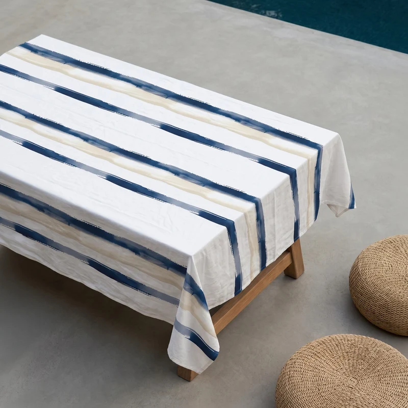 MANTEL ESTAMPADO RAYAS ANTIMANCHAS