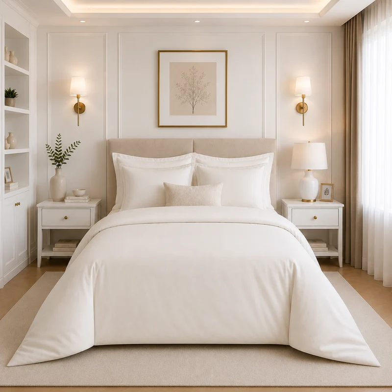 Juego de Cubreduvet 400 Hilos Blanco Natural