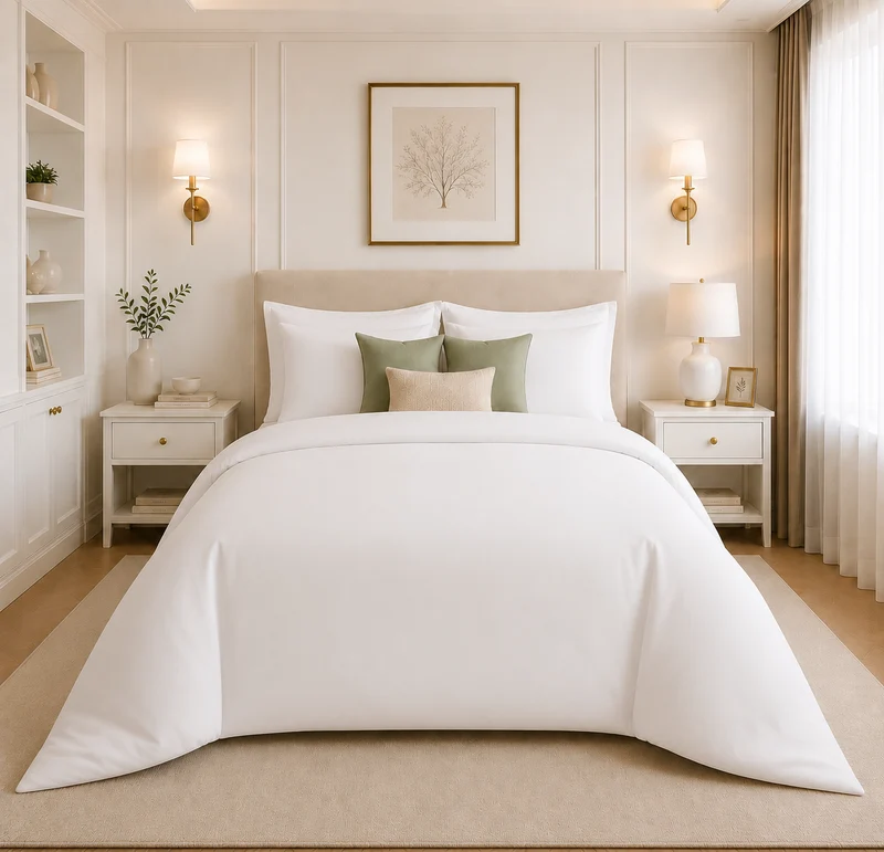 Juego de Cubreduvet 400 Hilos Blanco Óptico