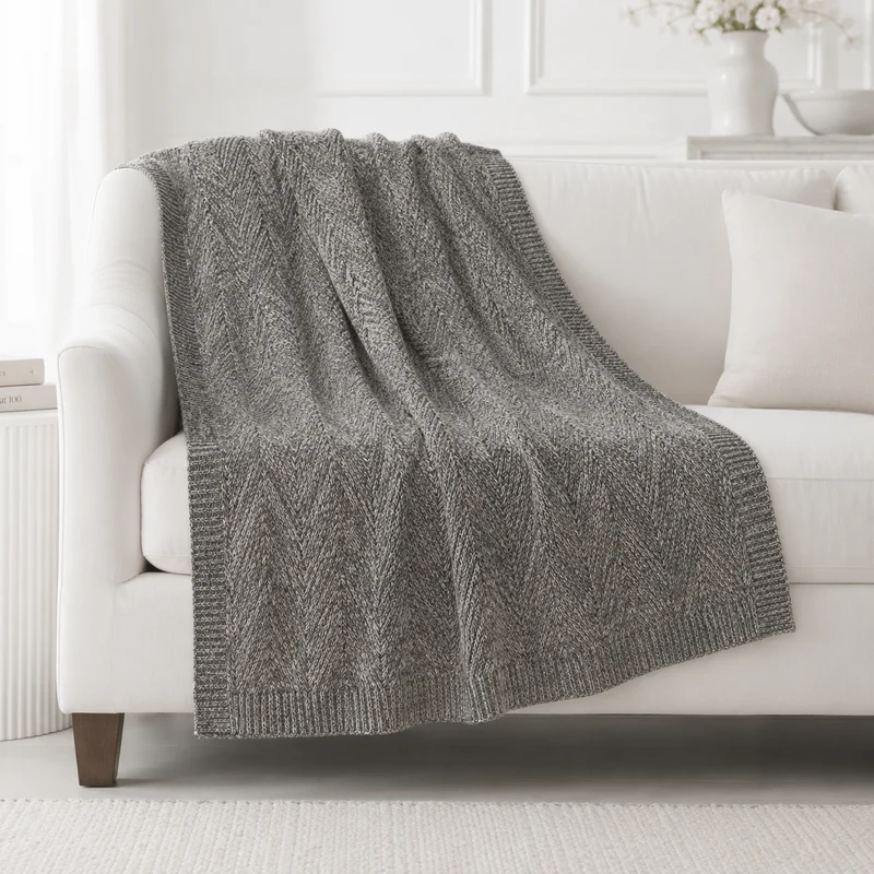 Manta Tejida Taugus 125 x 150 cm Gris