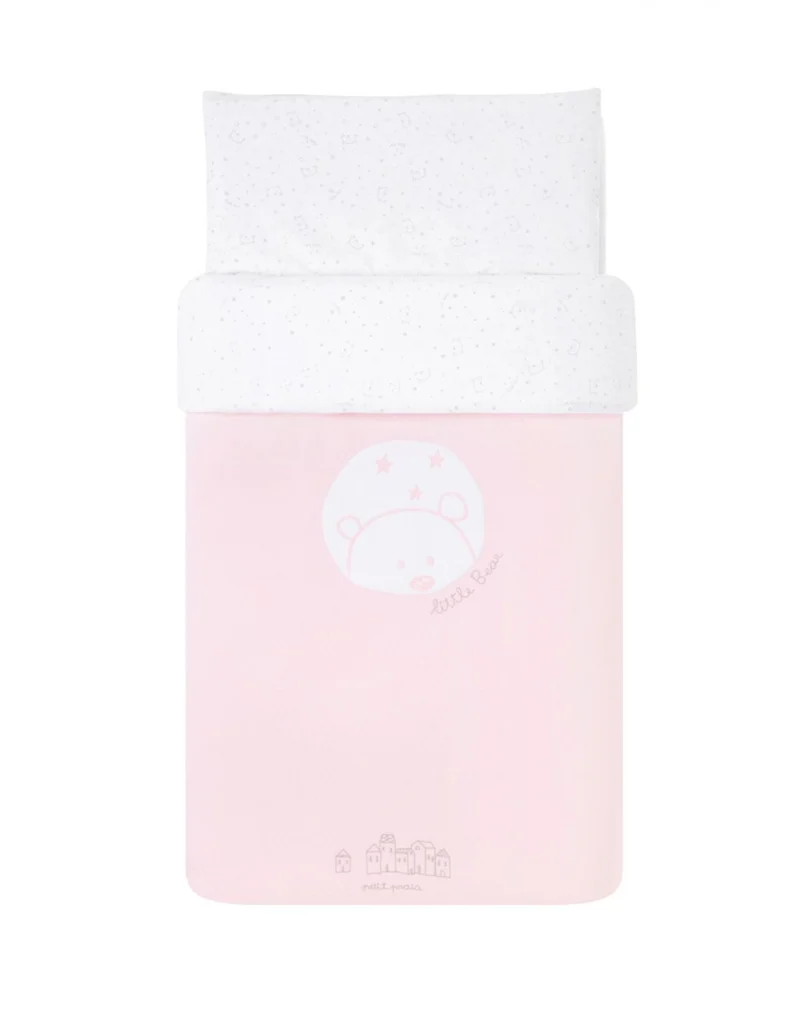 Funda nórdica cuna - BEAR ROSA