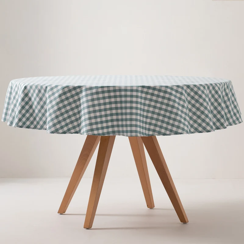 MANTEL REDONDO ANTIMANCHAS VICHY