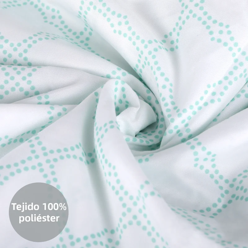 Juego Sábanas Estampadas de Verano y Entretiempo 100% Poliéster- Rombos Verde
