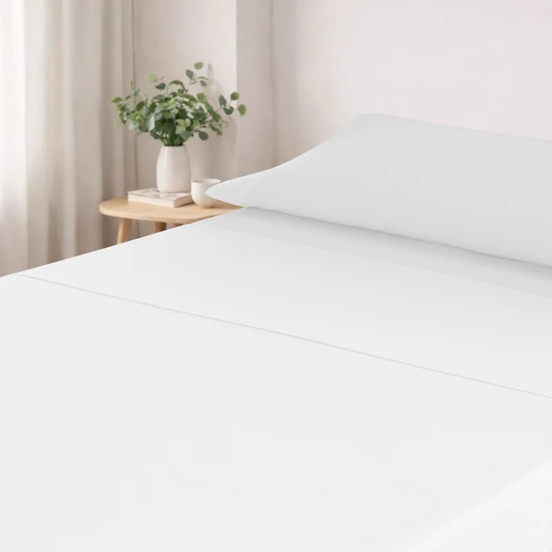 Juego Sábanas Estampadas de Verano y Entretiempo 100% Poliéster- Blanco