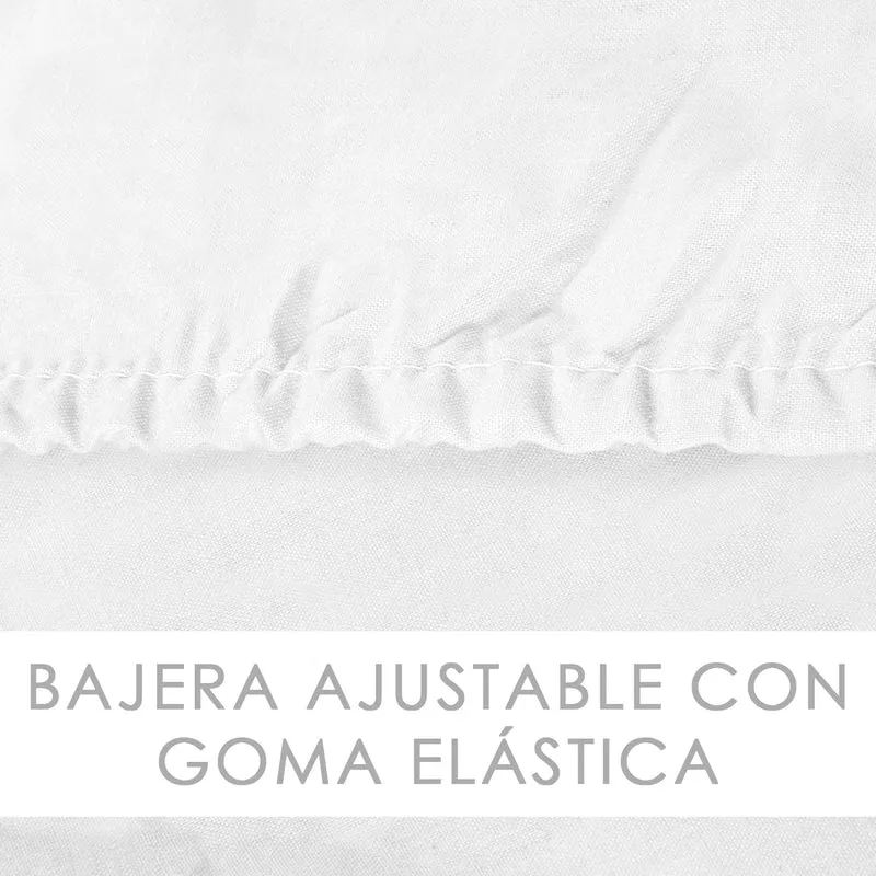 Juego Sábanas Estampadas de Verano y Entretiempo 100% Poliéster- Blanco