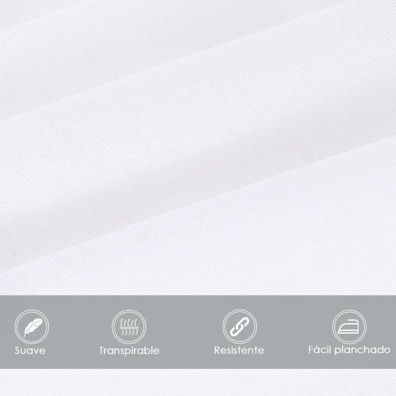 Juego Sábanas Estampadas de Verano y Entretiempo 100% Poliéster- Blanco