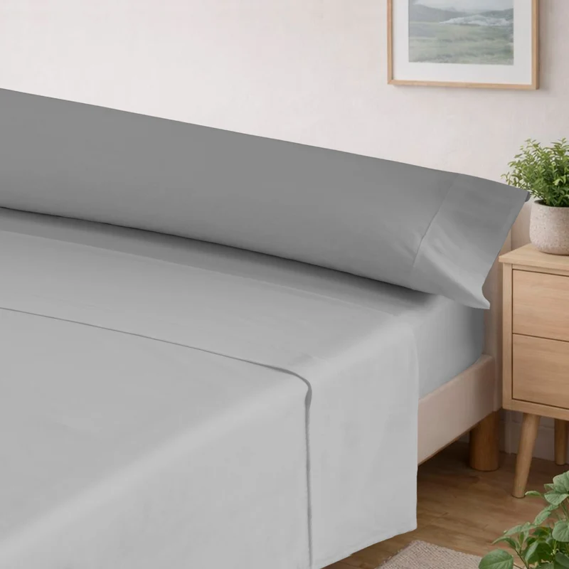Juego Sábanas Estampadas de Verano y Entretiempo 100% Poliéster- Gris