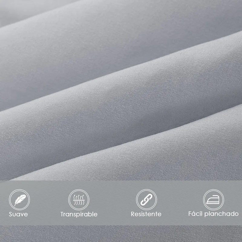 Juego Sábanas Estampadas de Verano y Entretiempo 100% Poliéster- Gris