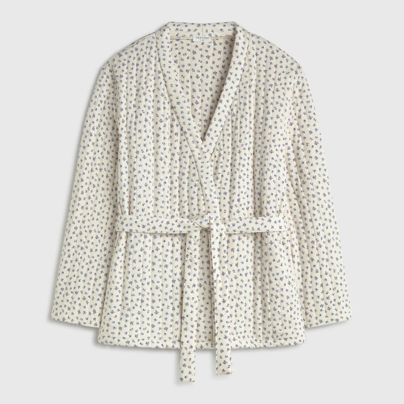 Chaqueta punto acolchada flores Chaq