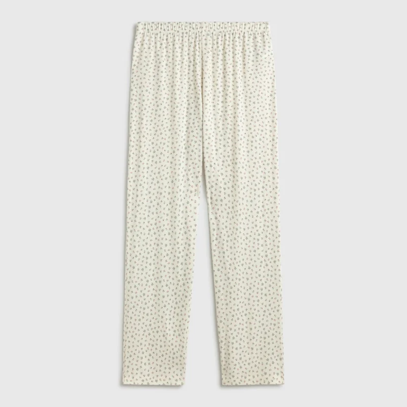 Pantalón punto canalé floral Popu