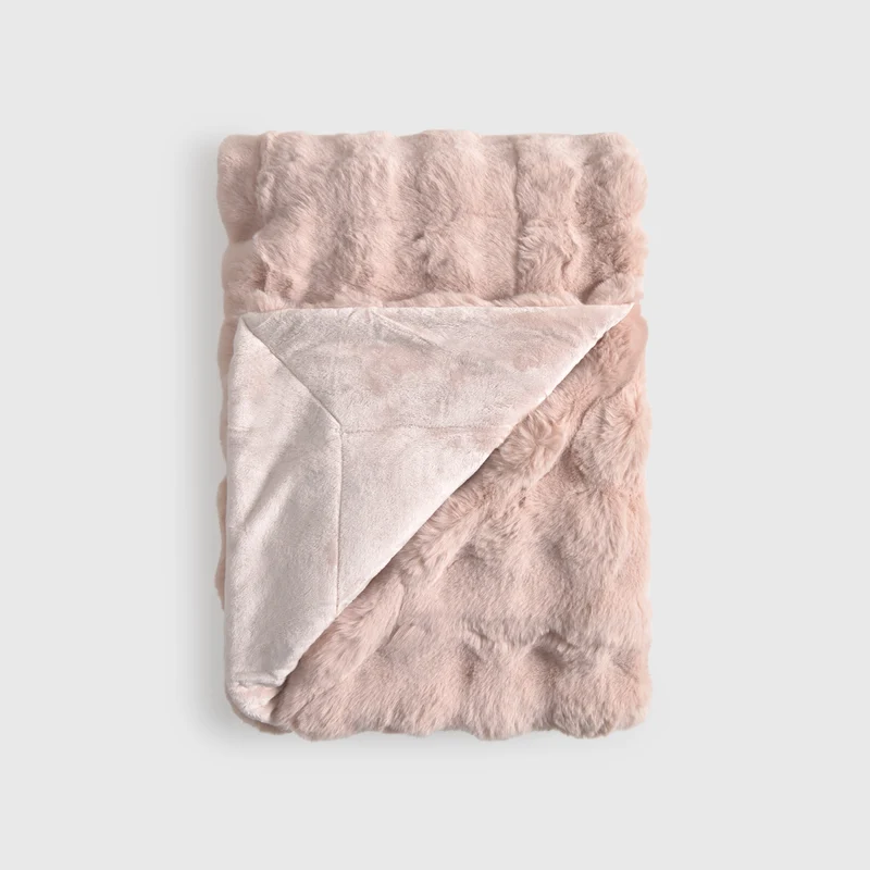 Manta para sofá efecto pelo relieve ultrasuave Pudelina