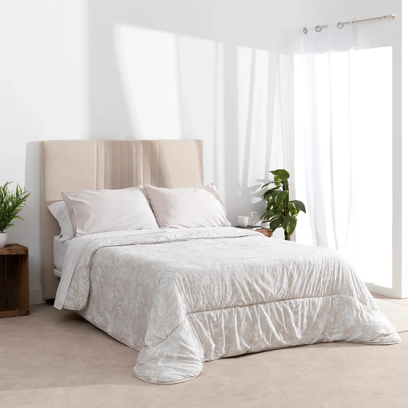 Edredón Conforter Beige con Diseño Botánico