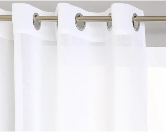 Cortina de Visillo Liso Blanco 140x240 cm con Anillas