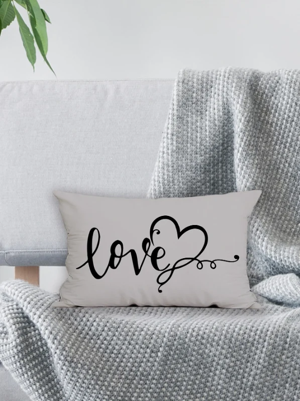 Funda de Cojín Love Gris 30x50