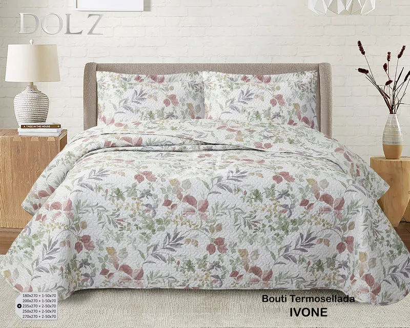 Colcha Bouti Reversible con Estampado Floral