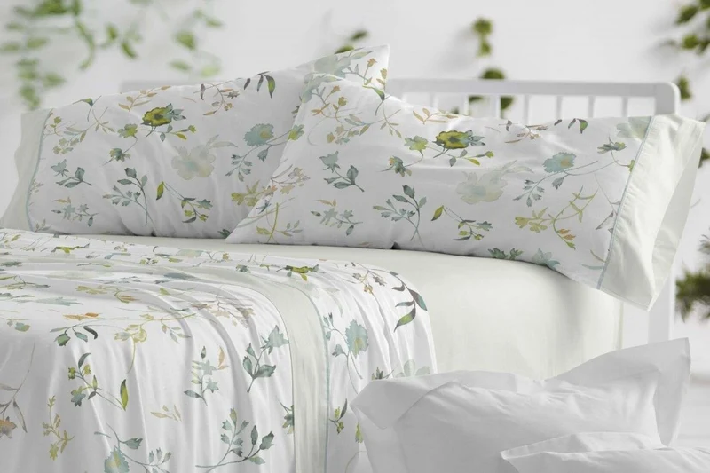 Juego de Sábanas de Verano Diseño Floral Verde