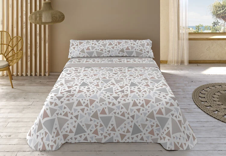 Juego de Sábanas Coralina Estampado Beige para Cama 150