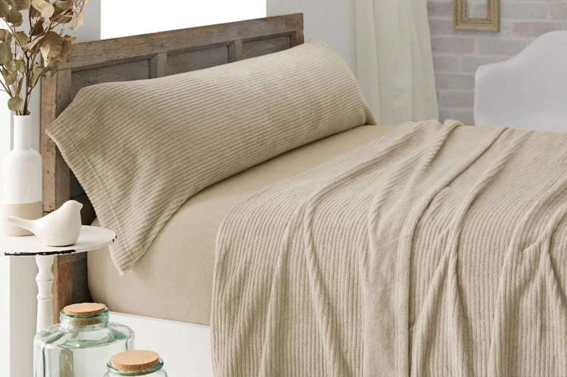 Juego de Sábanas de Coralina Beige