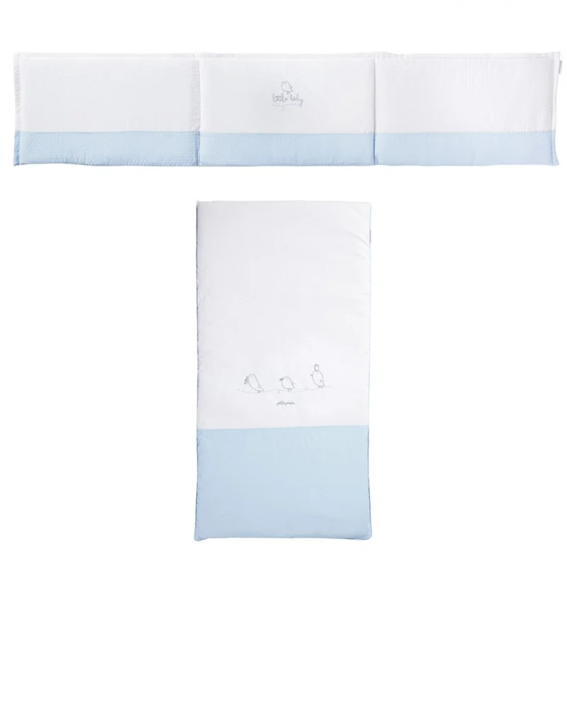 Colcha + protector cuna - PIU PIU AZUL