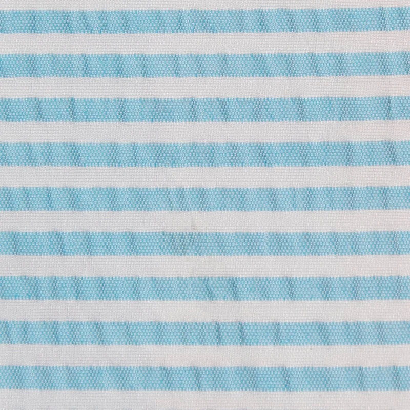 Tela a Rayas Blancas para Bañadores | Azul Cielo
