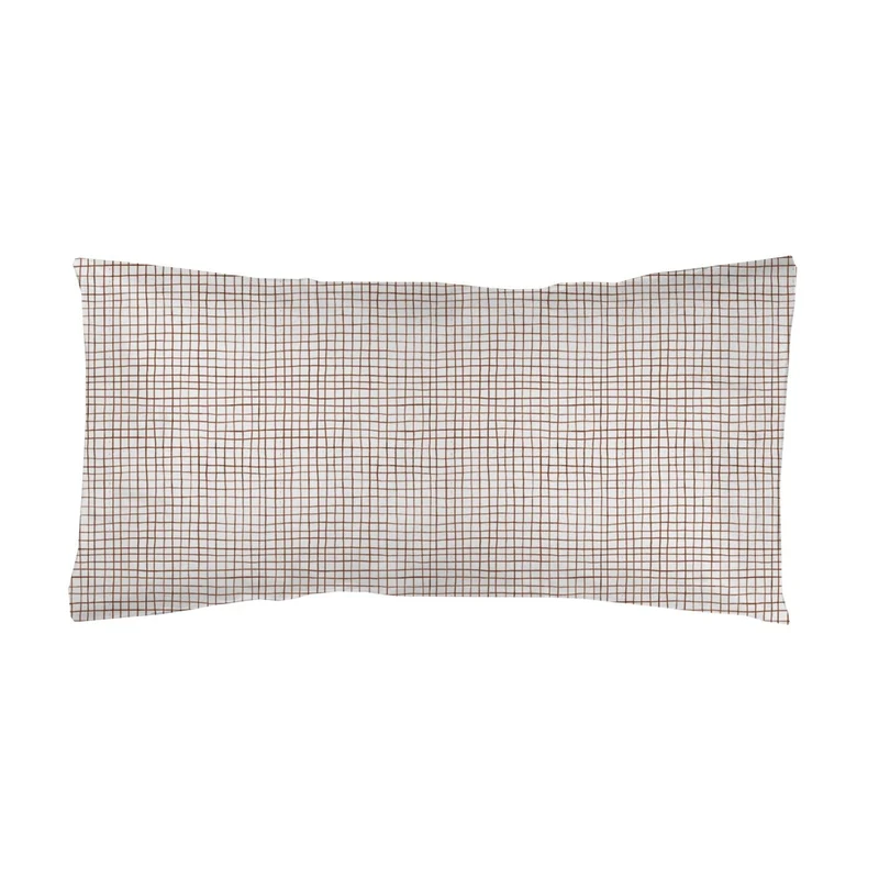 Funda almohada Cuadrícula Marrón