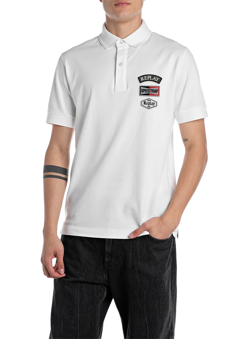 Polo De Piqué Elástico Con Bordado R