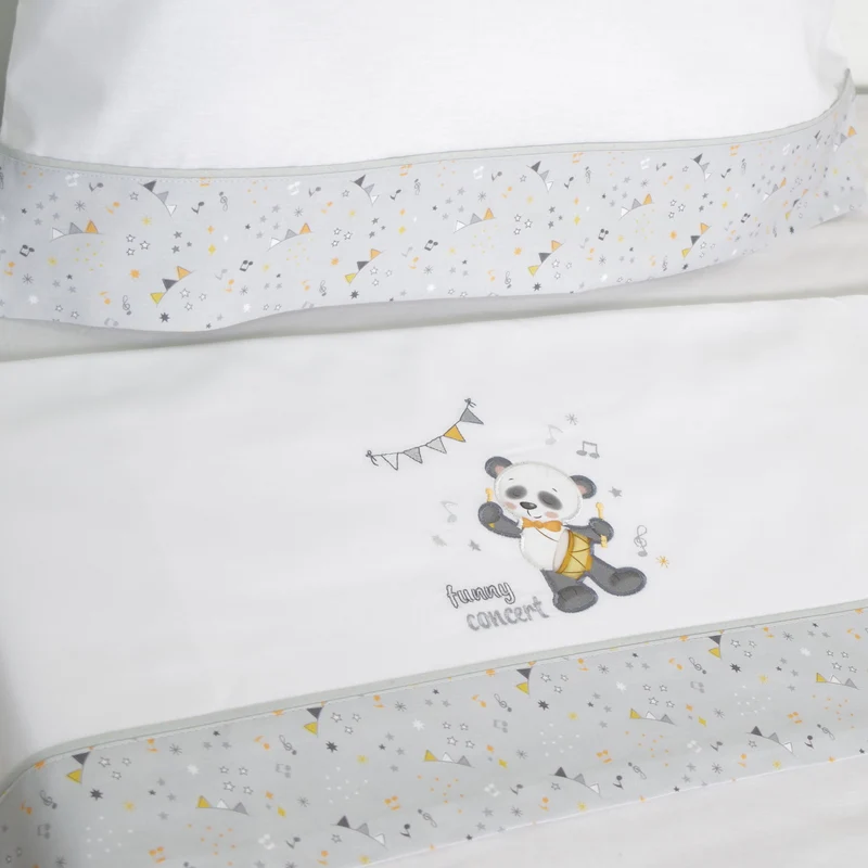 Juego de sábanas cuna panda 293 blanco/gris