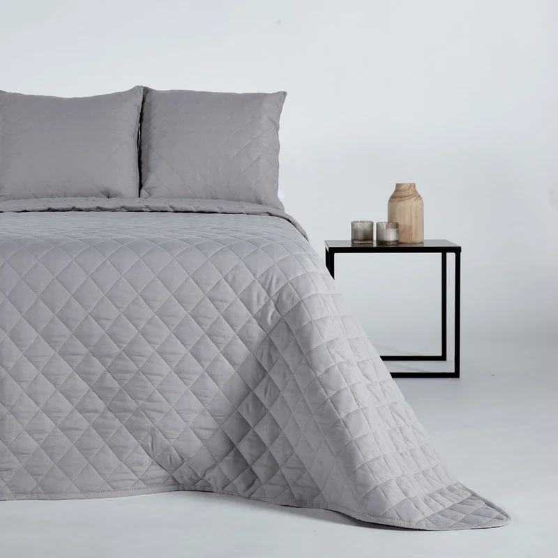 Colcha boutie microfibra deluxe gris