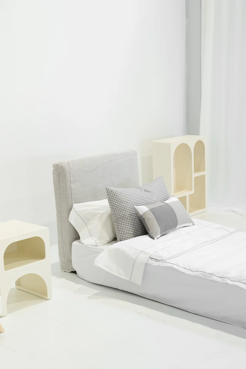 Saco nórdico Duo Zip Blanco con bordón vichy gris