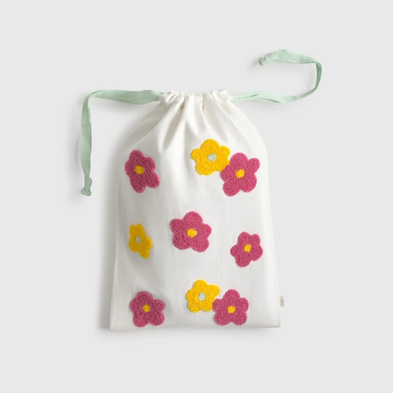 Bolsa algodón flores bordadas Florgri