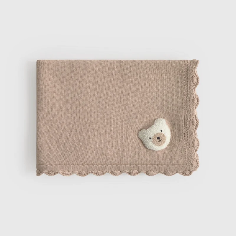 Manta bebé algodón orgánico tricot osito Ted