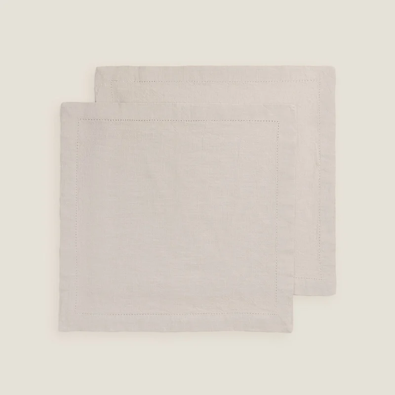 Set de 2 servilletas de algodón con vainica Claru
