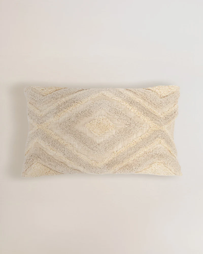 Cojín rectangular algodón basel topo