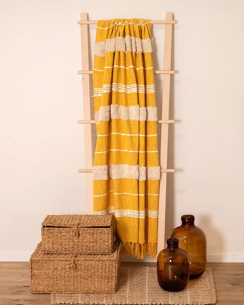 Plaid Algodón Domus Mostaza