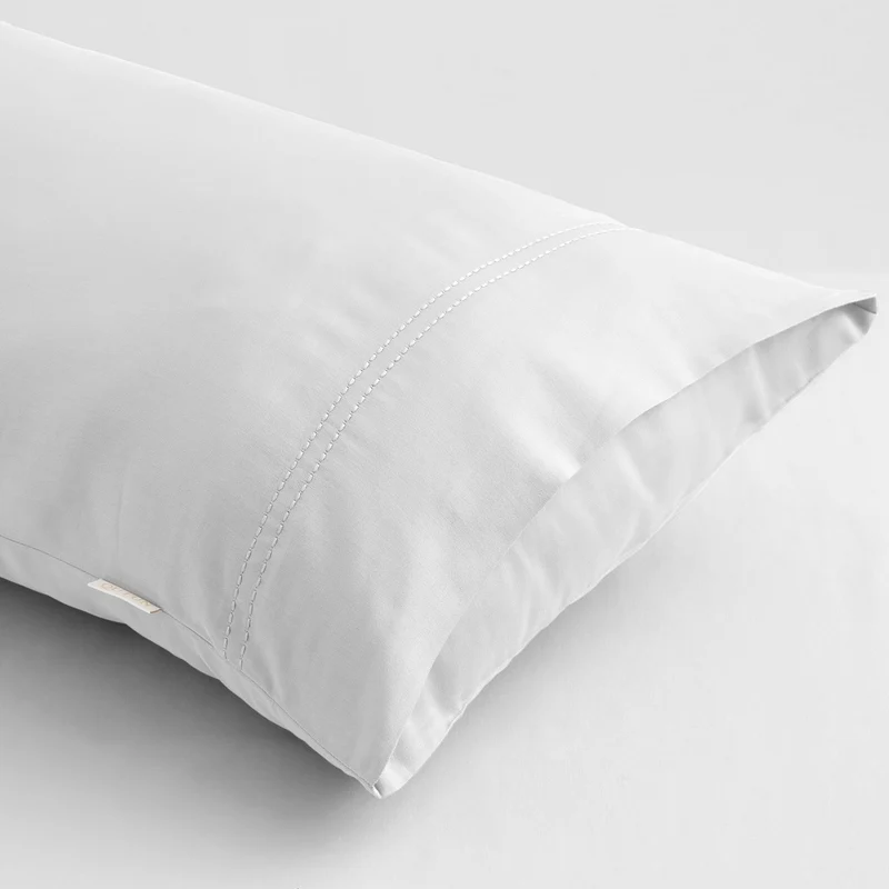Funda almohada algodón orgánico blanco Doble Pespunte 300 hilos
