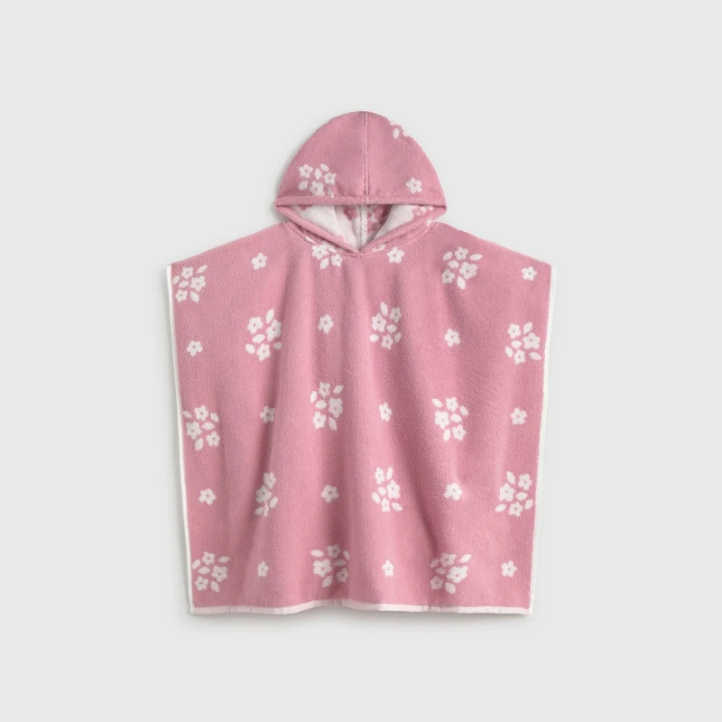 Toalla poncho algodón flores Florgri