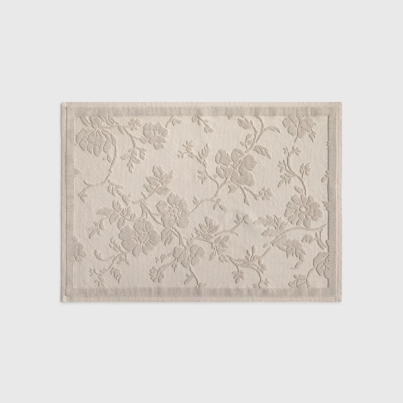 Alfombra de baño algodón jacquard floral Flom