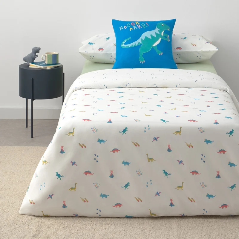 Set funda nórdica algodón percal 180 hilos dinosaurios Duno