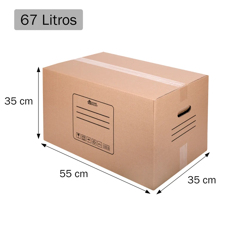 Pack 10/20 Cajas de Cartón+Precinto para Mudanzas y Almacenaje-55x35x35CM 67Litros