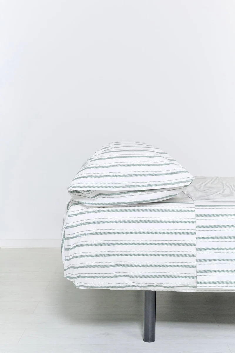 Juego Sábanas Estampadas Raya Verde