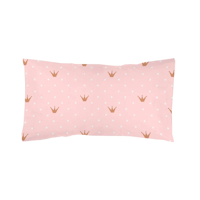 Funda de almohada Infantil estampada Coronas Rosa