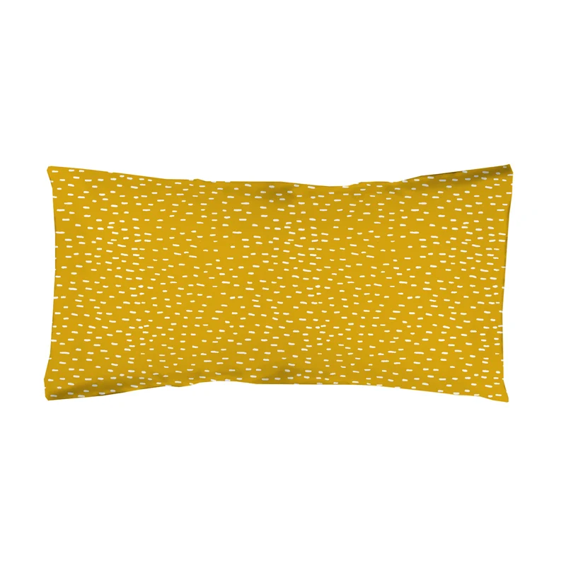 Funda almohada estampada Rain mostaza
