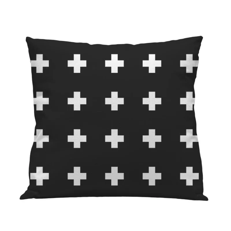 Funda cojín Cruces Negro