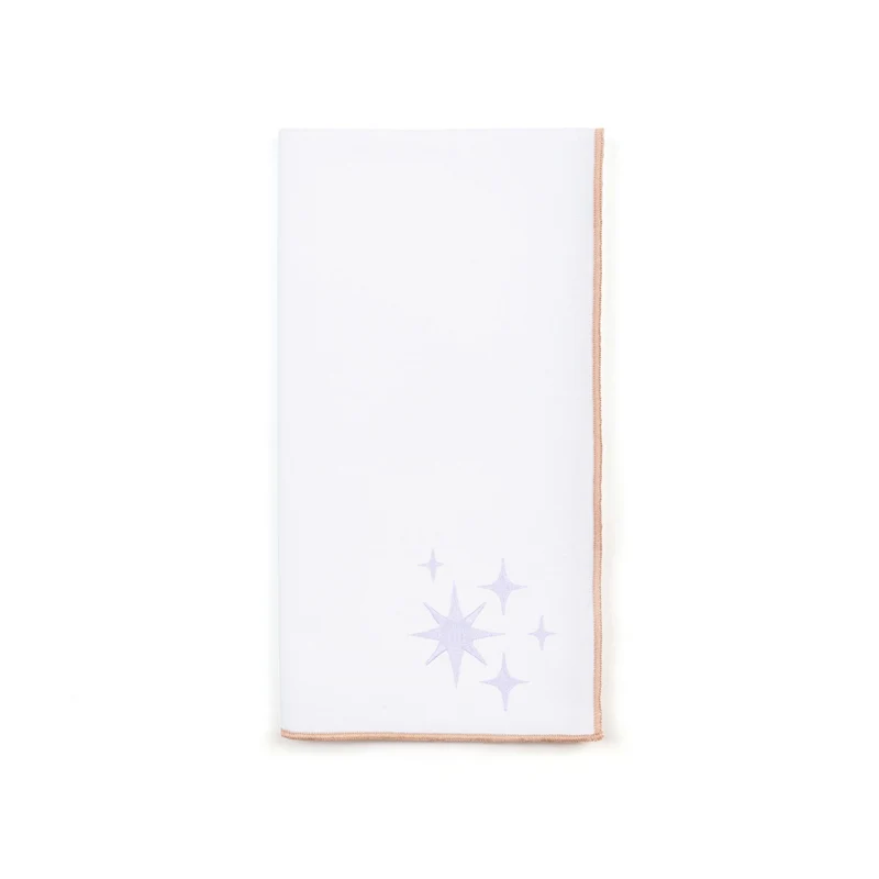 Roupa de mesa Nazaré branca, em algodão, com estrelas bordadas